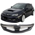thumbnail image 1 of Ikon Motorsports Front Upper Grille Compatible with 2008-2010 Subaru Impreza WRX Hatchback 4DR Only OE Style Matte Black W/ Silver ABS Plastic Replacement Front Bumper Hood Grill 1PC, 1 of 8