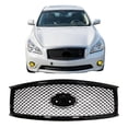 thumbnail image 1 of Ikon Motorsports Front Upper Grille Fits 2011-2015 Infiniti M56 M35h M37 Q70, Honeycomb Style Gloss Black ABS, 1 of 9
