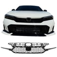 thumbnail image 1 of Ikon Motorsports Front Upper Grille Fits 2025-2026 Honda Civic Sedan & Hatchback Type R TR Style Gloss Black ABS Replacement Front Bumper Hood Grille, 1 of 9
