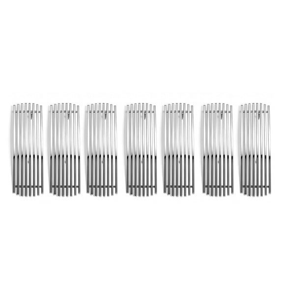 Ikon Motorsports Front Upper Insert Grille Compatible with 2007-2010 Jeep Compass,Billet Style Chrome Stainless Steel Replacement Front Bumper Grill Trim 7PCS
