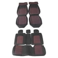 thumbnail image 1 of Ikon Motorsports Full Set Car Seat Covers Compatible with 2009-2023 Ford F150 Crew Cab PU Leather 5 Seats Seat Cover Protectors With Pocket - Black & Brown, 1 of 7