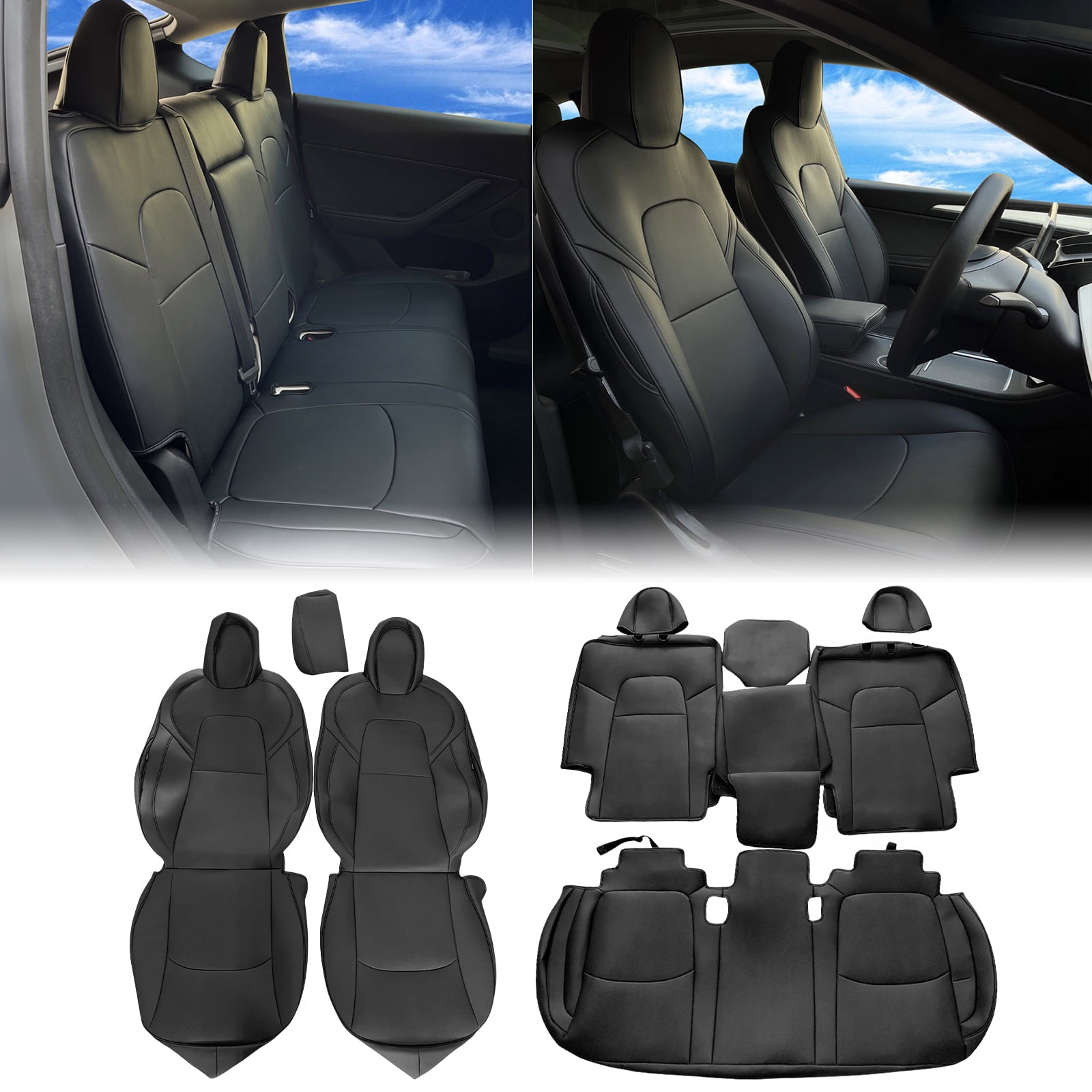 Ikon Motorsports Full Set Car Seat Covers Compatible With 2020