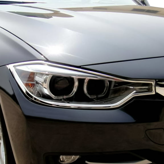 Ikon Motorsports Headlight Bezel Compatible with2012-2013 BMW F30 3-Series Sedan Chrome ABS Front Head Lights Lamps Exterior Cover Frames Accessories Pair