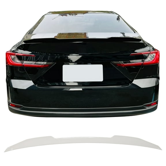 Ikon Motorsports Highkick High Kick Duckbill Rear Trunk Boot Deck Lid Spoiler Wing Lip for 2025-2026 Toyota Camry XV80 9th Gen Z Style White ABS