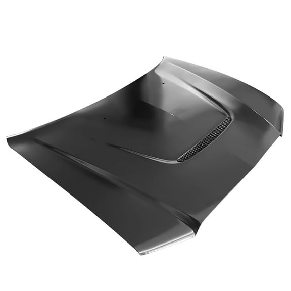 Ikon Motorsports Hood Compatible With 2011-2014 Dodge Charger, Unpainted Black Aluminum 2013-2014 SRT 392 Style Front Hood Replacement with One Scoop