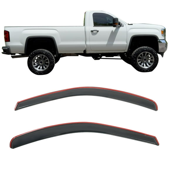 Ikon Motorsports In-Channel Window Visors for 2019-2025 GMC Sierra 1500 LTD Limited& 2500 3500 HD Standard Cab Rain Guard Acrylic Smoke Deflectors 2PCS