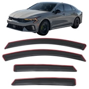 Ikon Motorsports In Channel Window Visors, Compatible with 2021-2026 Kia K5, Acrylic Black Rain Guards, Side Window Wind Deflectors 4PC