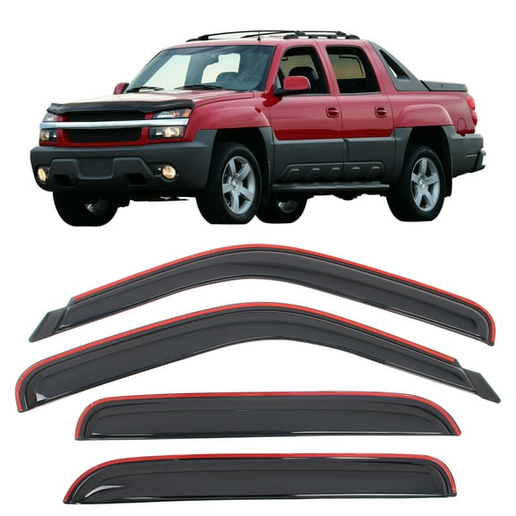 Ikon Motorsports In-Channel Window Visors for 2001-2006 Chevy Silverado 1500 2500 3500 Crew Cab Sun Rain Guard Acrylic Vent Shade Deflectors 4PCS