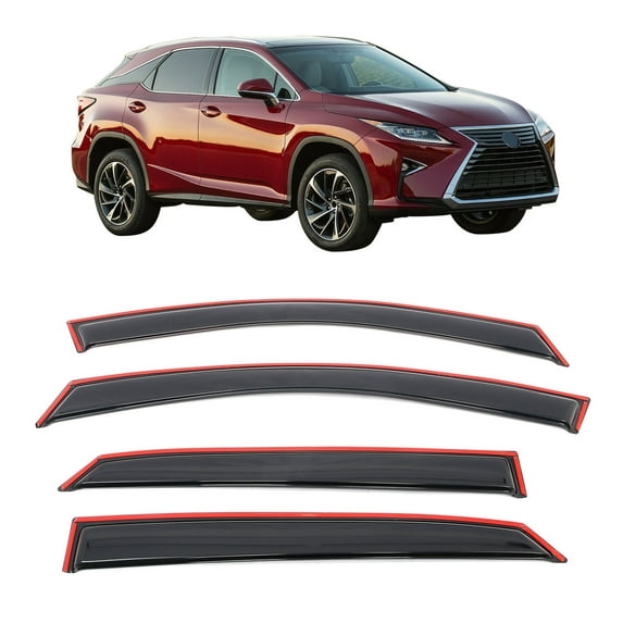 Ikon Motorsports In-Channel Window Visors Fits 2016-2022 Lexus RX350 RX450h, Slim Style Side Door Deflectors, Acrylic Smoke 4PCS