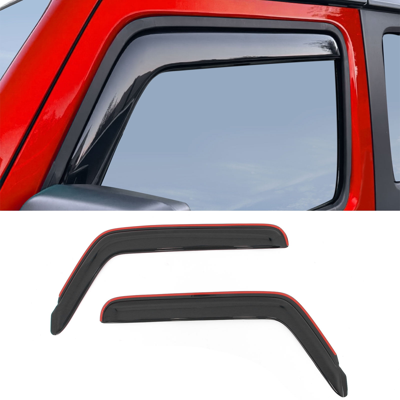 AEROGUYS In-Channel Window Deflectors Extra Durable Window Visors Rain Guards Fit Jeep Wrangler Jk 2007 2018 Sun Visors Wind Vent Visors Car Accessor - Foto 9