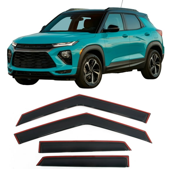 Ikon Motorsports In-Channel Window Visors Fits 2021-2025 Chevrolet Trailblazer, Slim Style Side Door Rain Vent Guard Deflectors, Acrylic Smoke 4PCS