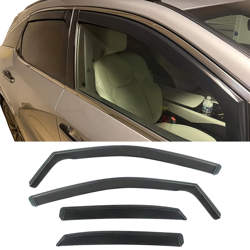 Ikon Motorsports In-Channel Window Visors Sun Shades Vent Rain Guards Deflectors for 2023-2026 Lexus RX350 RX350h RX450h+ RX500h PC Polycarbonate 4PCS