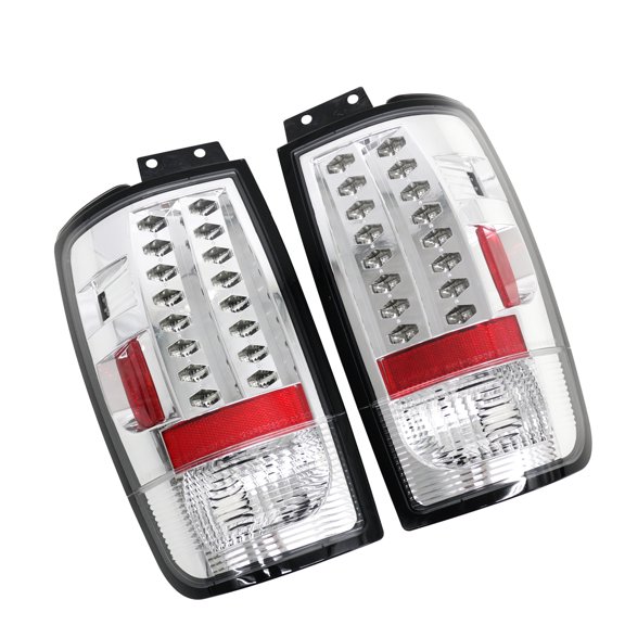 Ikon Motorsports LED Tail Lights Fits1997-2002 Ford Expedition, Clear Lens Rear Parking Tail Lights Reverse Brake Lamp Assembly Pair