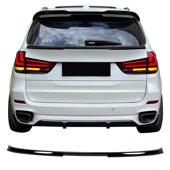 Ikon Motorsports Mid Trunk Spoiler Fits2014-2018 BMW X5 F15 X5M F85,IKON Style Painted Gloss BlackABS Plastic Rear Trunk Lid Spoiler Wing