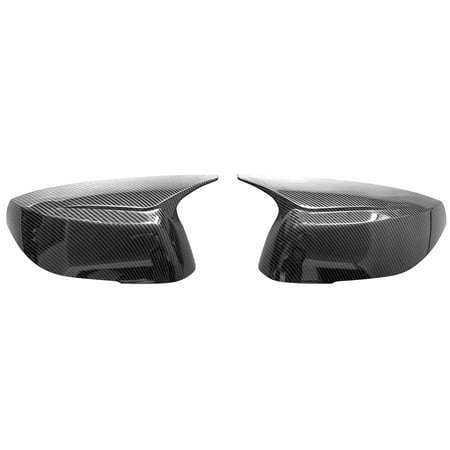 Ikon Motorsports Mirror Cover Compatible With 2014-2023 Infiniti Q50 Q60 Q70 QX30 Carbon Fiber Print ABS Plastic Rear View Side Mirror Cover Caps Replacement Pair
