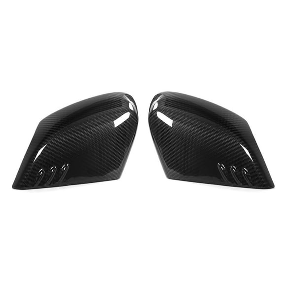 Ikon Motorsports Mirror Covers Compatible With 2020-2025 Chevrolet Corvette C8 All Models IKON Style Dry Carbon Fiber Gloss Black Left Right Rear View Side Mirror Cover Cap Trim 2PCS 1Pair