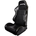 thumbnail image 1 of Ikon Motorsports PVC BLK JDM Racing Seats Yellow Stitch Compatible with Honda(Pair), 1 of 7