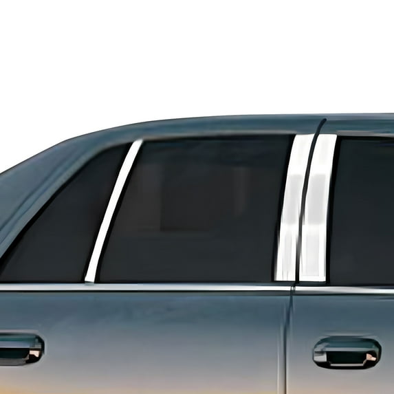 Ikon Motorsports Pillar Post Compatible With 2000-2005 Cadillac Deville 2006-2011 DTS, Mirror Finish Stainless Steel Side Door Window Pillar Posts Cover Trim Car Auto Accessories 6PCS