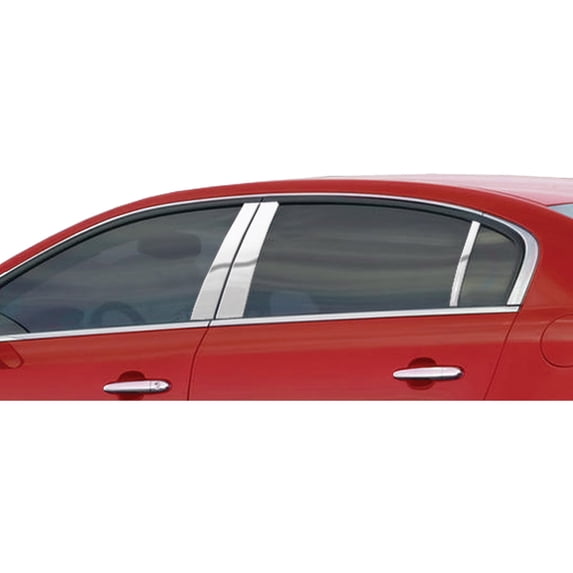 Ikon Motorsports Pillar Post Compatible With 2006-2012 Buick Lucerne Mirror Finish Stainless Steel Door Window Decorations Pillar Post Molding Cover Trim Accessories 6PCS