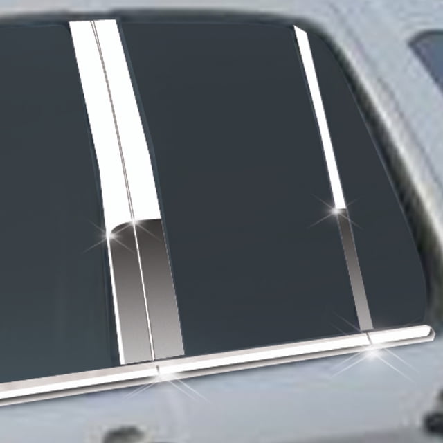 Brite Chrome 6pc Stainless Steel Pillar Post Covers For Mercedes S Class (2014-2020) – Polished Finish