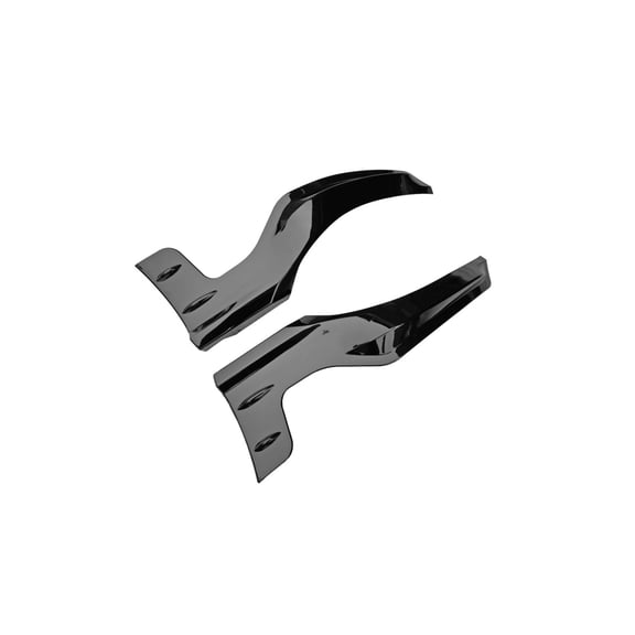 Ikon Motorsports Rear Bumper Aprons Compatible With 2022-2026 Honda Civic 11th Gen Hatchback, PP Gloss Black Mugen Style Rear Side Corner Valance Canard Diffuser Spats Pair