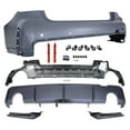 thumbnail image 1 of Ikon Motorsports Rear Bumper Cover Compatible With 2019-2023 BMW 3 Series G20 Sedan M3 Style Unpainted Bumper Conversion Round Tips Outlet Diffuser Bodykit, 1 of 1