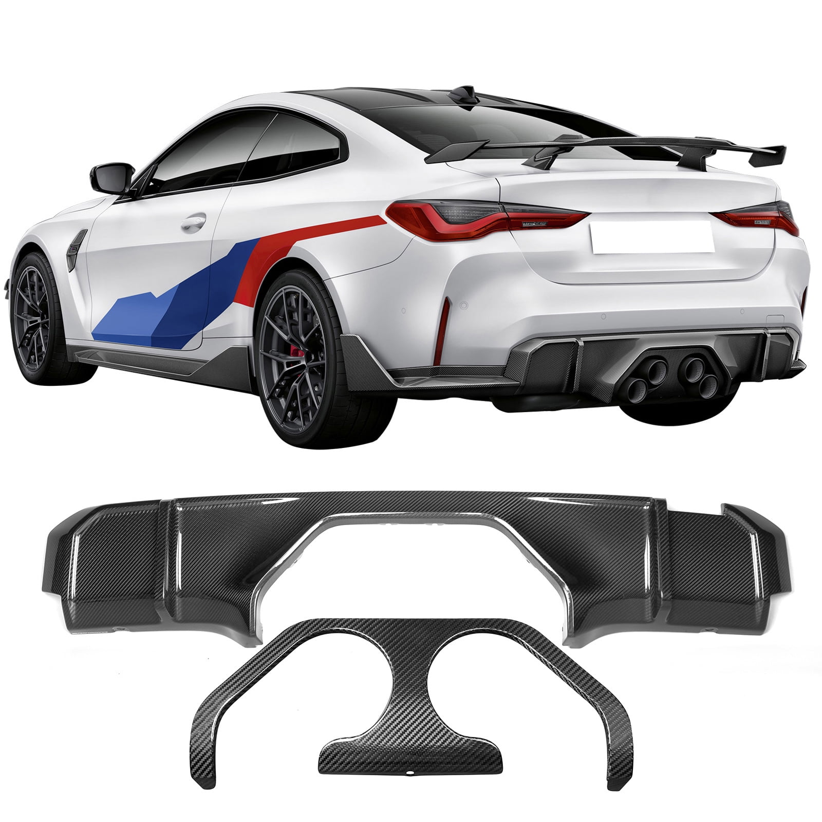 Ikon Motorsports Rear Bumper Diffuser Wing Added on Bodykit Replacement ...