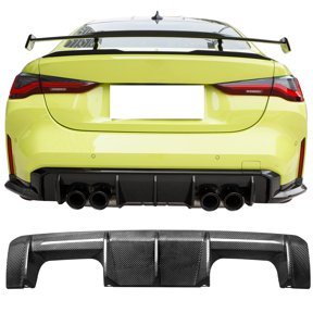 Ikon Motorsports Rear Bumper Diffuser Wing Added on Bodykit Replacement Compatible With 2021-2023 BMW G80 M3 Sedan & G82 M4 Coupe & G83 M4 Convertible OE Style Direct Replacement Dry Carbon Fiber
