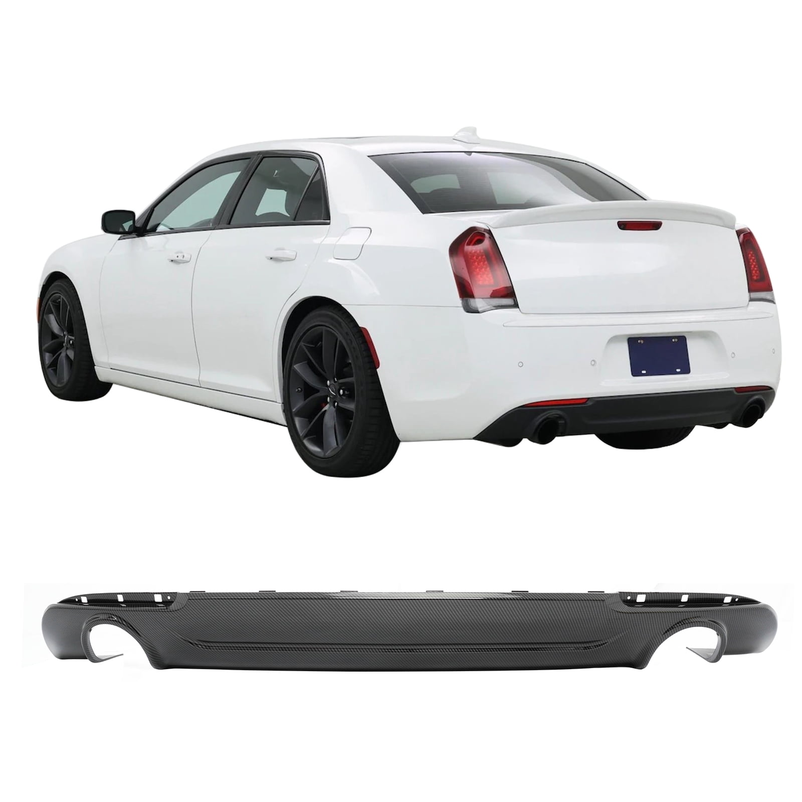 Ikon Motorsports Rear Bumper Lip Fits 2015-2023 Chrysler 300 Round Tip ...