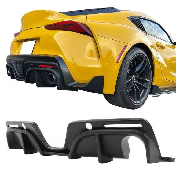 Ikon Motorsports Rear Bumper Lip Splitter Diffuser Bodykit Replacement Compatible With 2020-2025 Toyota GR Supra A90 A91 IKON Style PP Polypropylene Matte Black 2021 2022