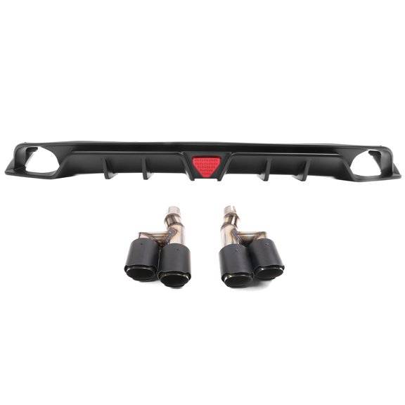 Ikon Motorsports Rear Diffuser Compatible With 2022-2026 Honda Civic EX/Touring/Si, IKON Style Matte Black PP Rear Bumper Diffuser Lip