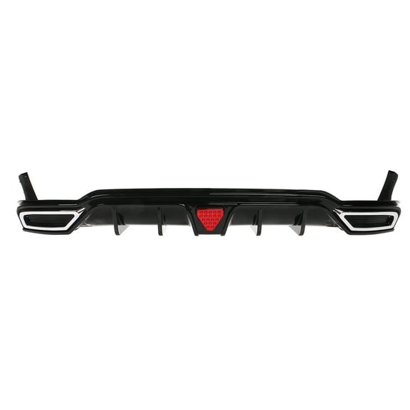Ikon Motorsports Rear Diffuser Compatible With 2022-2026 Honda Civic Hatchback, Gloss Black IKON Style PP Added On Rear Bumper Lip Splitter Canards Pair 3PCS