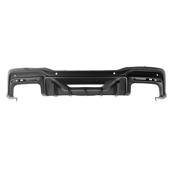 Ikon Motorsports Rear Diffuser, Compatible with 2024-2026 Ford Mustang Dark Horse, Speed Style Matte Black PP Polypropylene Shark Fin Rear Bumper Valance Spoiler, Air Dam Chin Splitter Molding 1PC