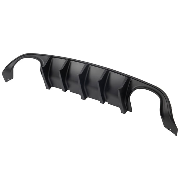 Ikon Motorsports Rear Diffuser Quad Exhaust Compatible with 15-23 Dodge Charger IKON V2 Style Matte Black PP Rear Bumper Diffuser Lip Shark Fins - 2PCS