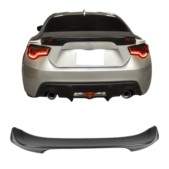 Ikon Motorsports Rear Trunk Deck Lid Spoiler Wing Lip Added on Body Kits Compatible With 2013-2016 Scion FR-S 2013-2020 Subaru BRZ 2017-2020 Toyota 86 TRD Style Unpainted Black ABS