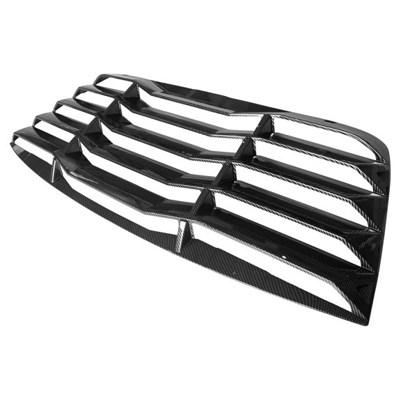 Ikon Motorsports Rear Window Louver Compatible With 2008-2023 Dodge Challenger V2 Style Carbon Fiber Print Rear Windshield Sun Shade Cover Added on Bodykit