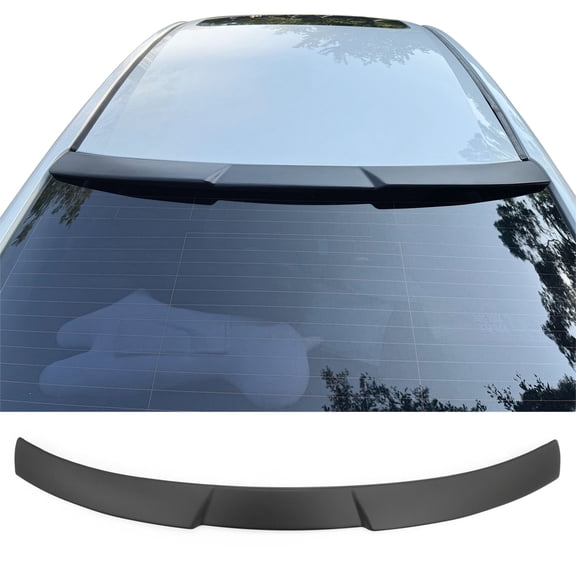 Ikon Motorsports Rear Window Roof Spoiler Compatible with 2016-2021 Honda Civic Sedan, JDM Style Matte Black ABS Roofline Windshield Visor Spoiler Wing
