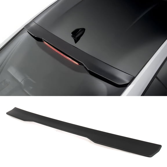 Ikon Motorsports Rear Window Roof Spoiler Compatible with 2024-2026 Ford Mustang S650 Coupe, OE Style Matte Black ABS Roofline Windshield Visor Spoiler Wing