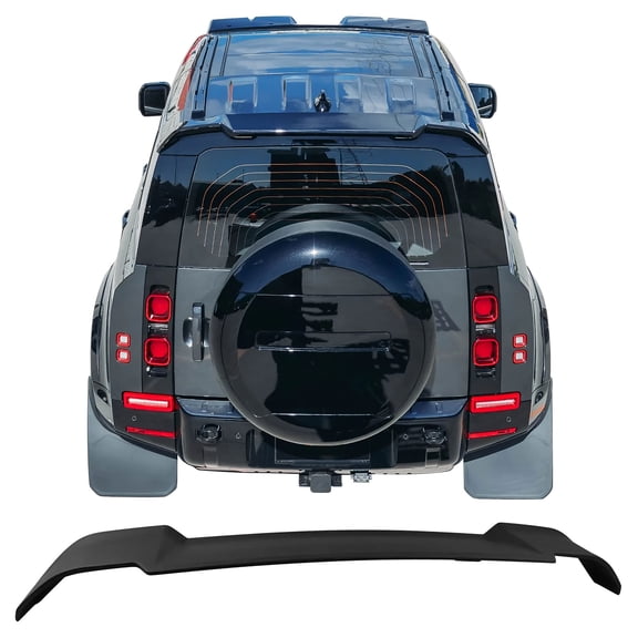 Ikon Motorsports Rear Window Roof Spoiler Fits2020-2026 Land Rover Defender 90 110 130 L663 V Style ABS Matte Black Windshield Visor Spoiler Wing