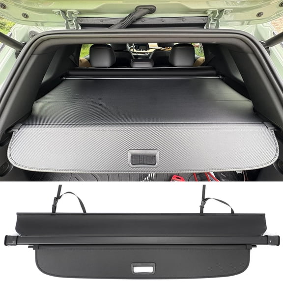 Ikon Motorsports Retractable Cargo Cover For 2025-2027 Chevy Equinox & GMC Terrain Carbon Fiber Texture 42940011