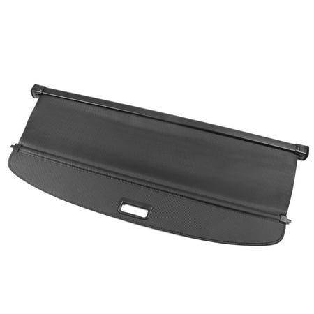 Ikon Motorsports Retractable Rear Trunk Security Cargo Cover Tonneau Added on Bodykit Replacement Compatible With 2019-2024 Toyota Rav4 & Rav4 Prime Black PVC & Aluminum CF Texture Style