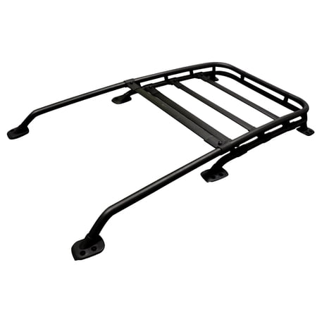Ikon Motorsports Roof Rack Compatible With 2007-2014 Toyota FJ Cruiser Offroad Type Unpainted Black Aluminum Top Cargo Roof Rack Rail Cross Bar Luggage Carrier