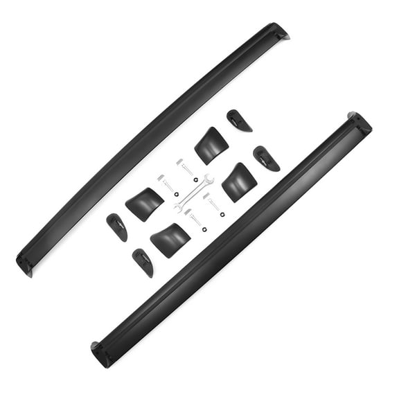 Ikon Motorsports Roof Rack Compatible With 2020-2024 Tesla Model Y All Models 4-Door Black Top Roof Rack Cross Bar Cargo Carrier Aluminum Pair 2PCS