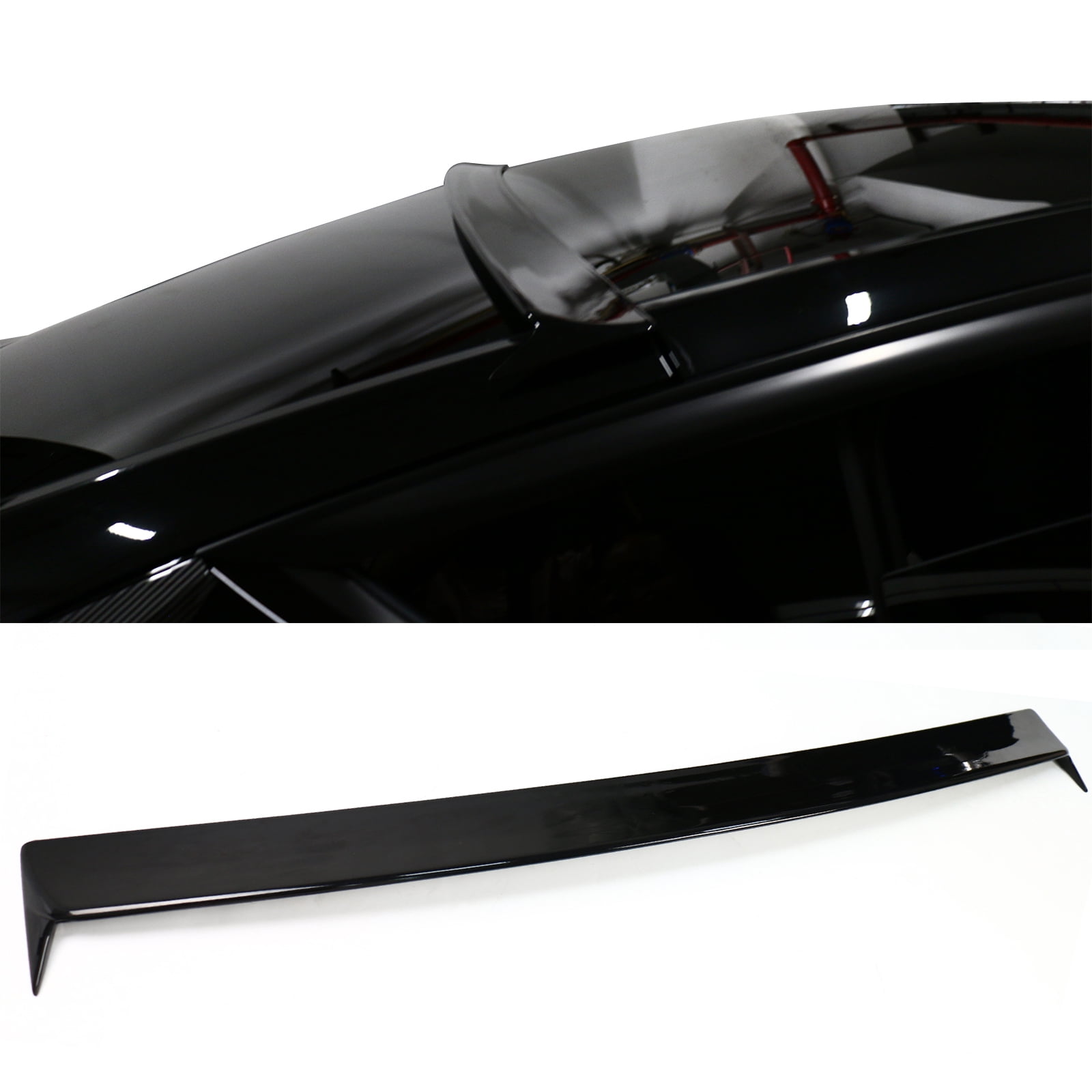 Ikon Motorsports Rear Roof Spoiler for 2020-2025 Tesla Model Y Gloss Black Shade Sun Vent Rain Deflector Blow Molding ABS