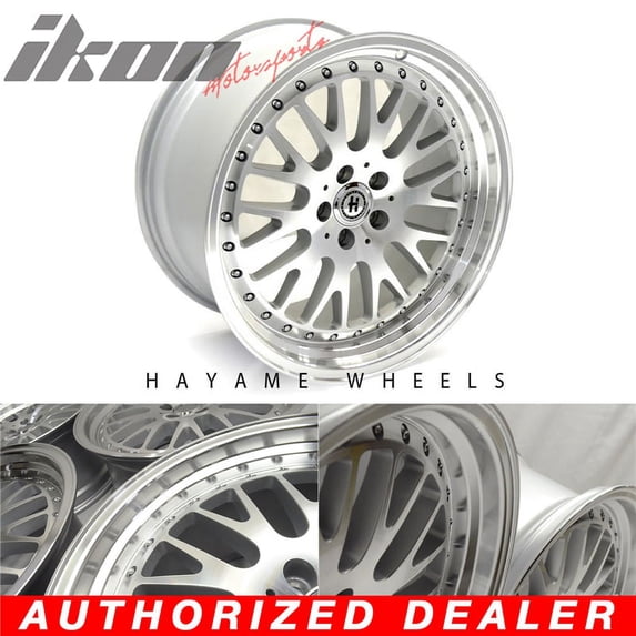 Ikon Motorsports SALE! 18x9.5 Hayame Performance Wheel Silver Face Machine Lip 5x100