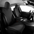 thumbnail image 1 of Ikon Motorsports Seat Cover Cushions Compatible With 2020-2024 Tesla Model Y 4-Door, V1 Style Black Suede Leather 1st 2nd Row 5-Seat Seat Cover Cushion Protectors, 1 of 9
