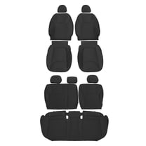 Ikon Motorsports Seat Covers Fits 2017-2023 Subaru Crosstrek Impreza Hatchback PU Leather 5-Seat Black Front Rear Row Seat Cushion Protector Covers