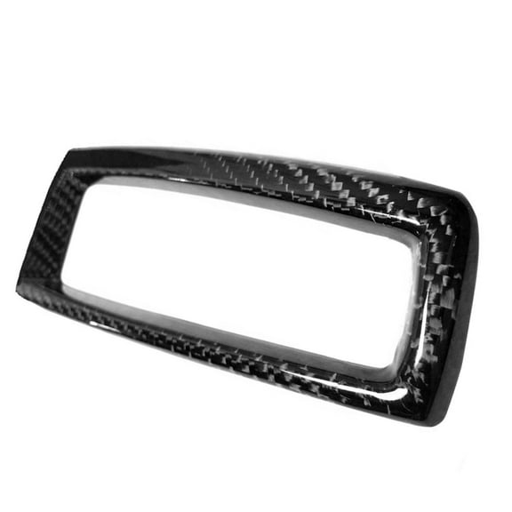 Ikon Motorsports Shifter Cover Compatible With 2011-2016 BMW F10 F11 5-Series, Carbon Fiber Gloss Black Interior Front Gear Shift Shifter Surround Frame Cover Trim