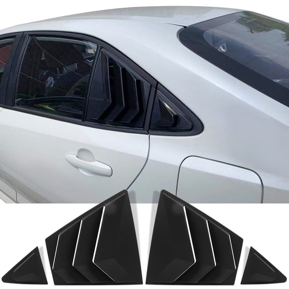 Ikon Motorsports Side Scoop Window Louvers Fits 20-26 Toyota Corolla, 4PC ABS Plastic Matte Black