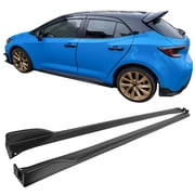 Ikon Motorsports Side Skirts Compatible With 2019-2026 Toyota Corolla Hatchback 5DR T Style Matte Black Left Hand Right Hand Rocker Panel Extensions Pair